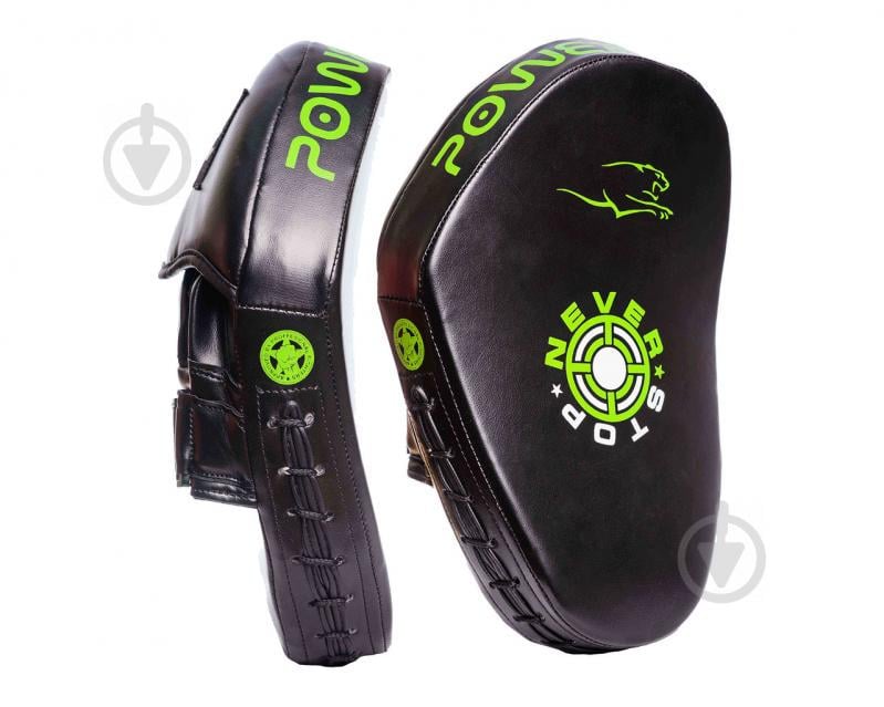 Лапи боксерські PowerPlay 3051 PU Чорно-Зелені