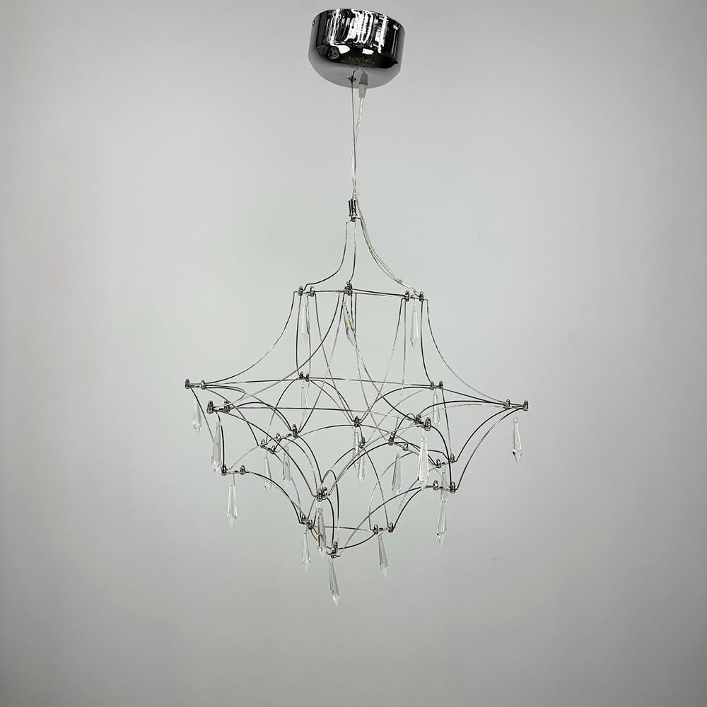 Люстра дизайнерская невесомая Led d 60 см Серебряный (LF_MJ 158-600 CH)