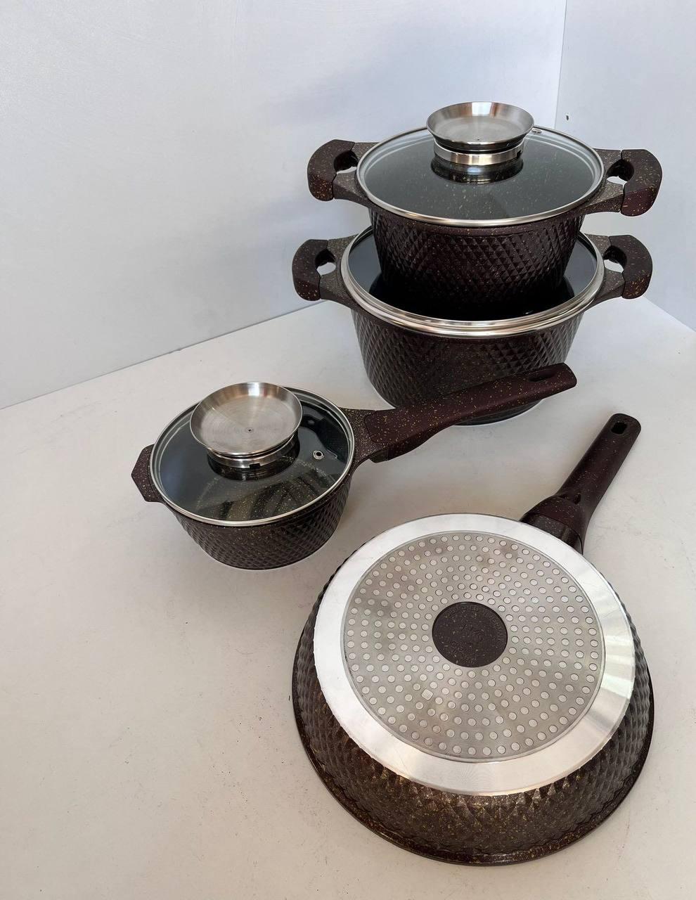 Набор кастрюль Higher Kitchen НК 315 с антипригарным гранитным покрытием 7 предметов - фото 2 Набор кастрюль Higher Kitchen НК 315 с антипригарным гранитным покрытием 7 предметов - фото 2