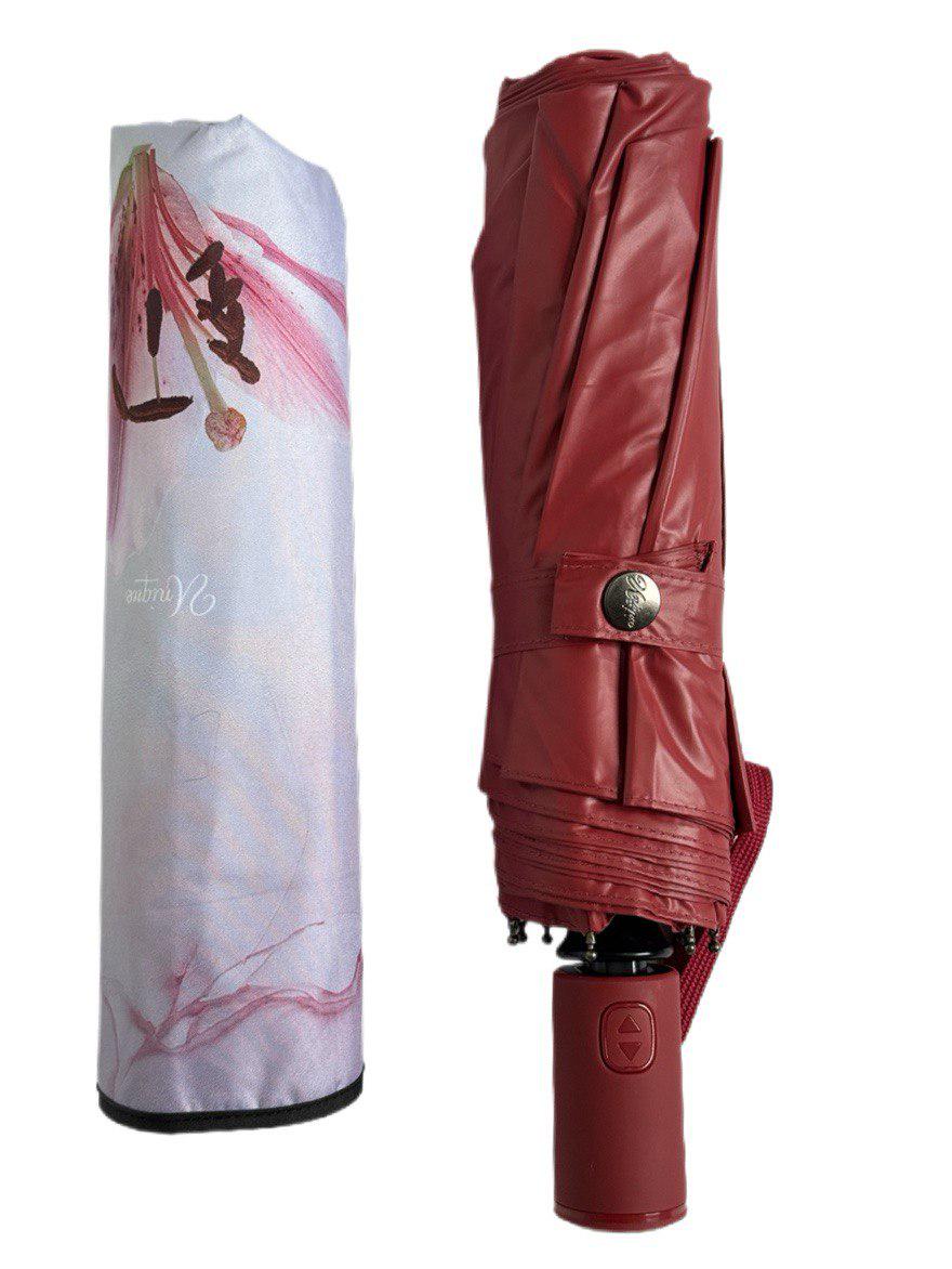 Парасолька автоматична жіноча Unique з квітами 9 спиць Бордовий (3009/4) - фото 4 Парасолька автоматична жіноча Unique з квітами 9 спиць Бордовий (3009/4) - фото 4