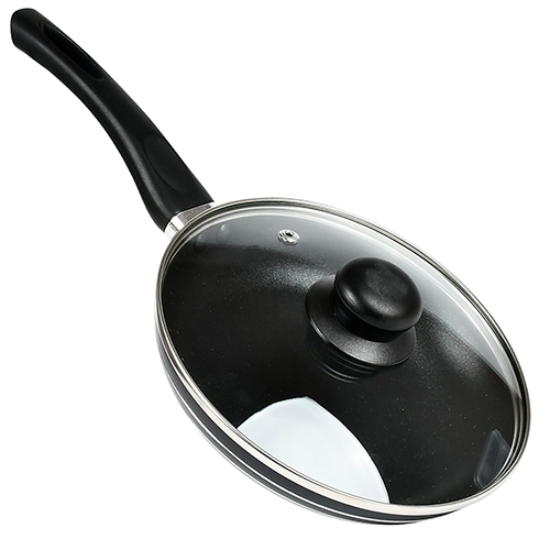 Сковорода антипригарная с крышкой Stenson MH-0622 бакелит стекло 20x3.5 см Black (34064355)