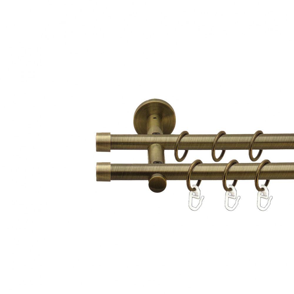 Карниз Orvit Заглушка металевий дворядний циліндр 16 см гладка труба кільце металеве 16/16 мм 160 см Антик (7335451)