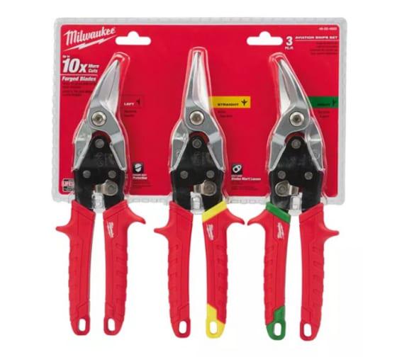 Набор ножниц по металлу MILWAUKEE левый рез/прямой рез/правый рез (48224533)