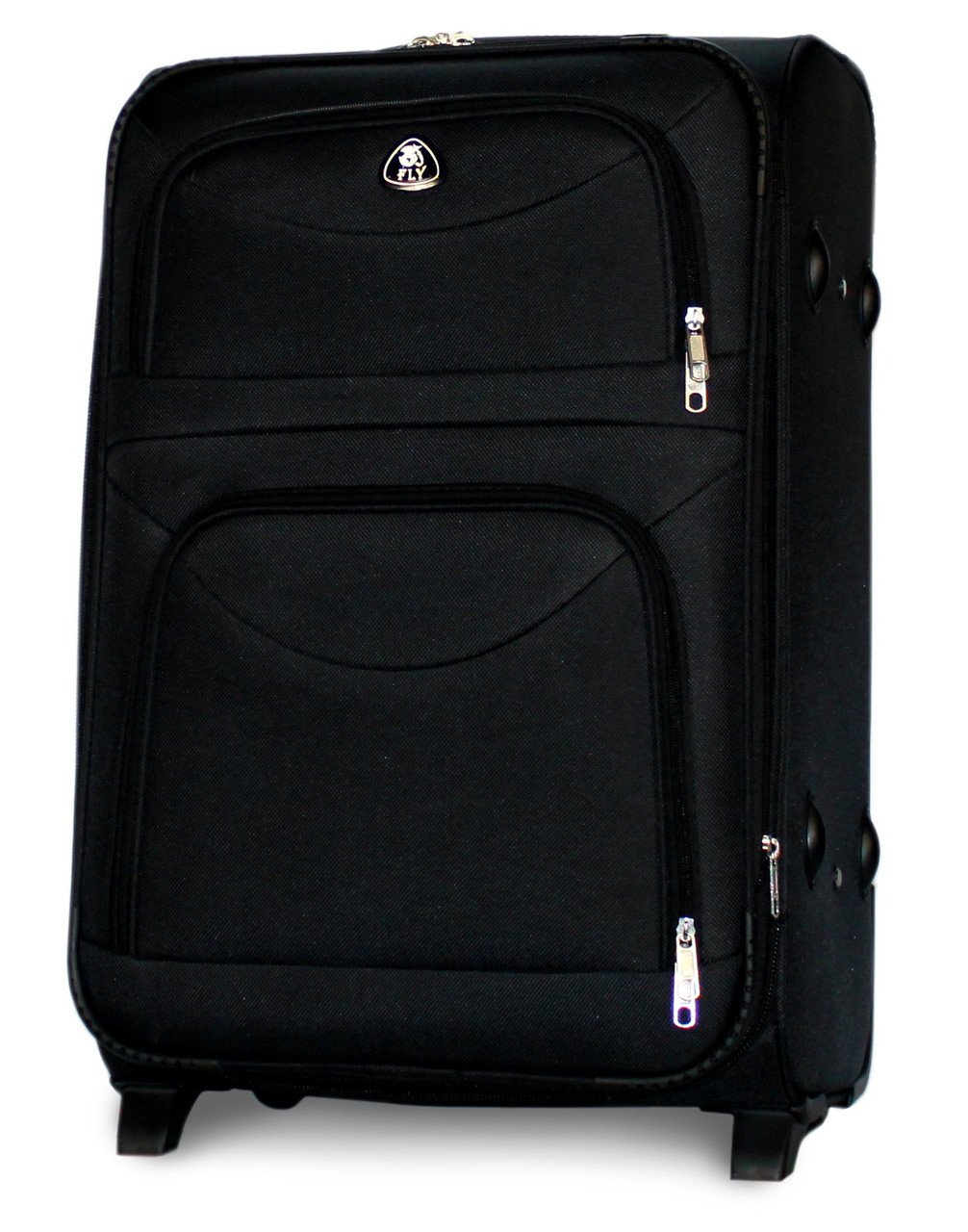 Чемодан тканевый Fly 6802 средний на 2 колесах 64х43х27 см 60 л Черный