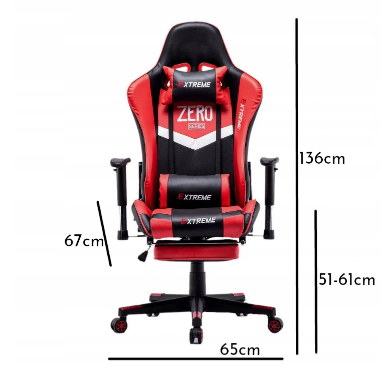 Кресло компьютерное геймерское Extreme Zero Черный/Красный (10629789) - фото 5 Кресло компьютерное геймерское Extreme Zero Черный/Красный (10629789) - фото 5