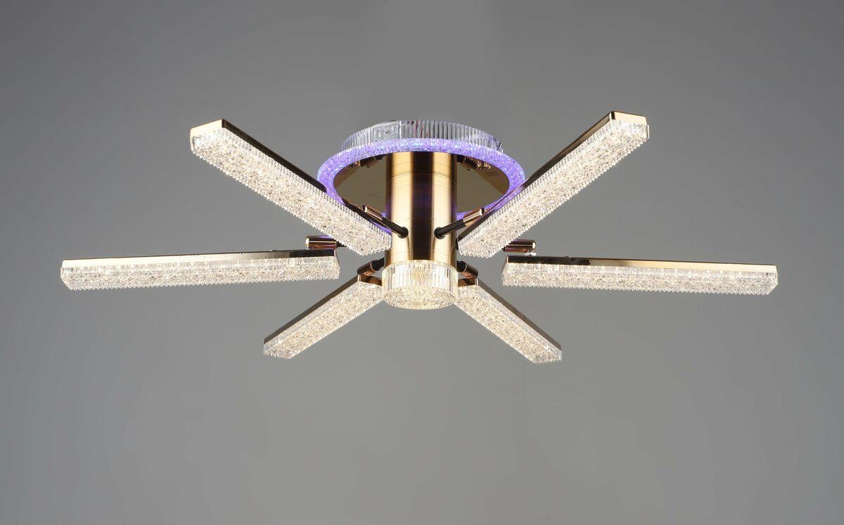 Люстра светодиодная акриловая B YH1005/6 GD/BK 76W (40539) Люстра светодиодная акриловая B YH1005/6 GD/BK 76W (40539)