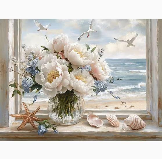 Набор для вышивания крестиком Дыхание океана 14CT канва Аиду с нанесенным рисунком 30x40 см (2865466259)