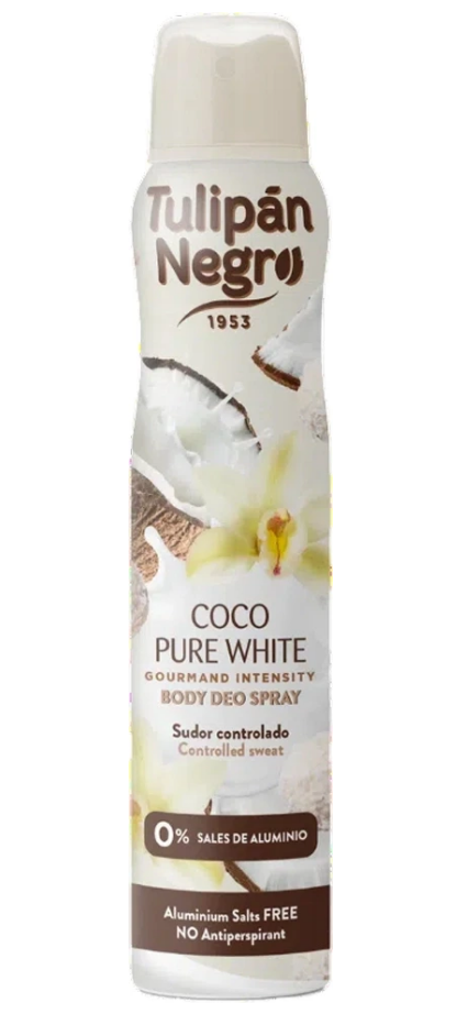 Дезодорант спрей Tulipan Negro Pure White Coconut Body Deo Spray 200 мл (32124187)