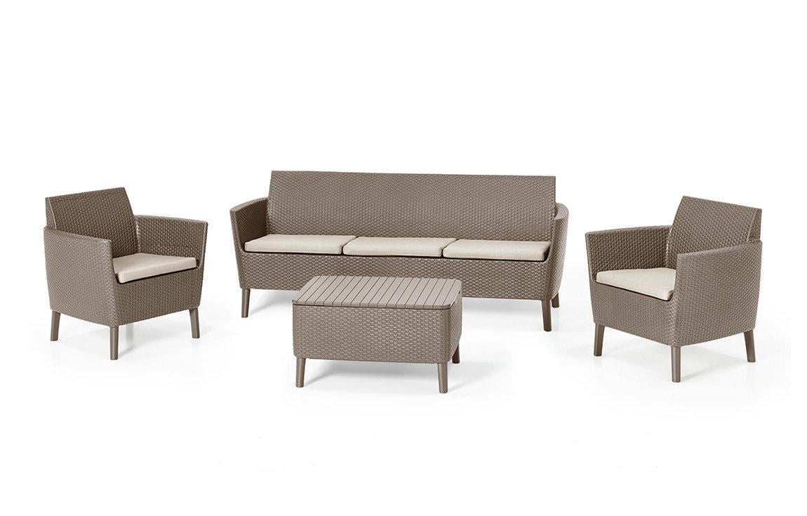 Набір пластикових садових меблів Keter Salemo 3-sofa set Капучино (237905)