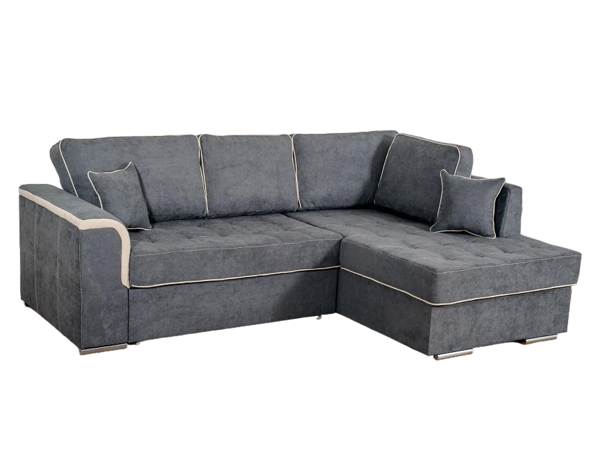 Диван угловой раскладной Элегант Benefit 7 с нишей для белья Серый (45035)