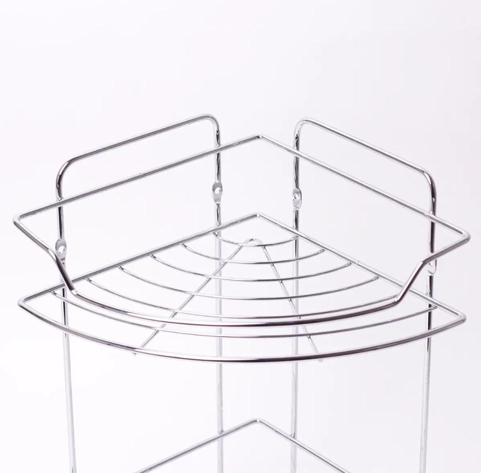 Полиця 2-ярусна кутова Besser хромована 29,5х22х33 см (MKM-0435D) - фото 5 Полиця 2-ярусна кутова Besser хромована 29,5х22х33 см (MKM-0435D) - фото 5