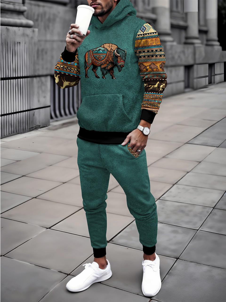 Спортивний костюм чоловічий Зубр S Зелений (10036)