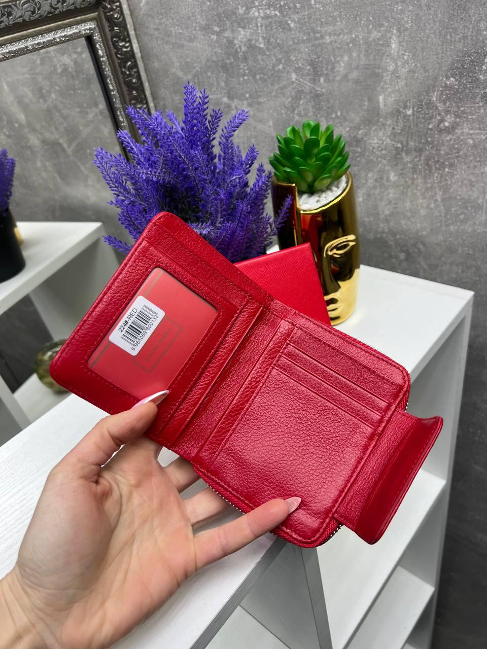 Кошелек кожаный женский маленький в коробке на магните из натуральной кожи Красный - фото 5 Кошелек кожаный женский маленький в коробке на магните из натуральной кожи Красный - фото 5