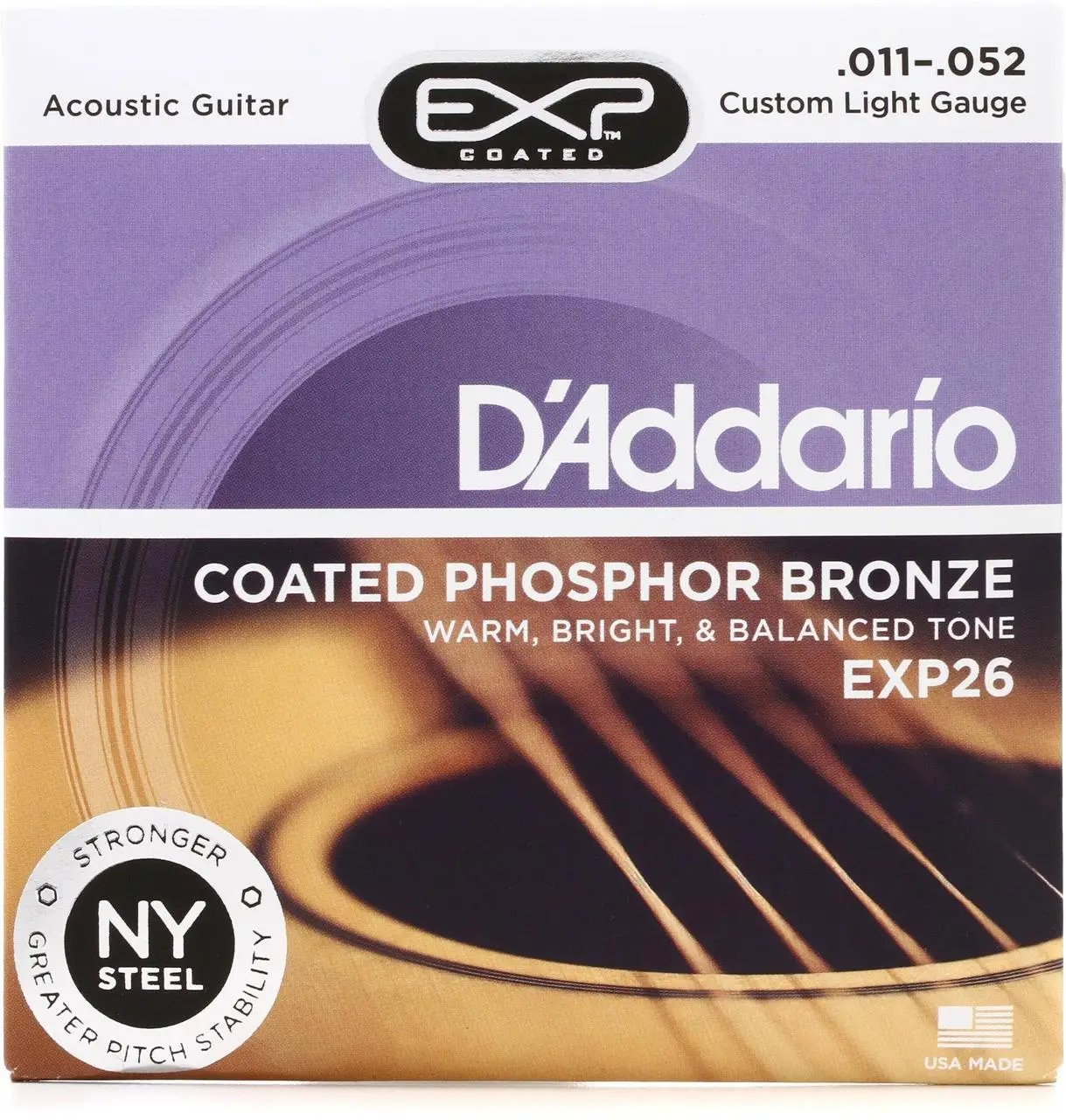 Струни для акустичної гітари D'Addario .011-.052 та 3 медіатора (1806207877)