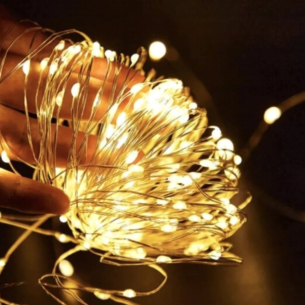 Гирлянда нить Роса от USB 8 режимов 500 LED IP44 50 м Теплий білий - фото 4