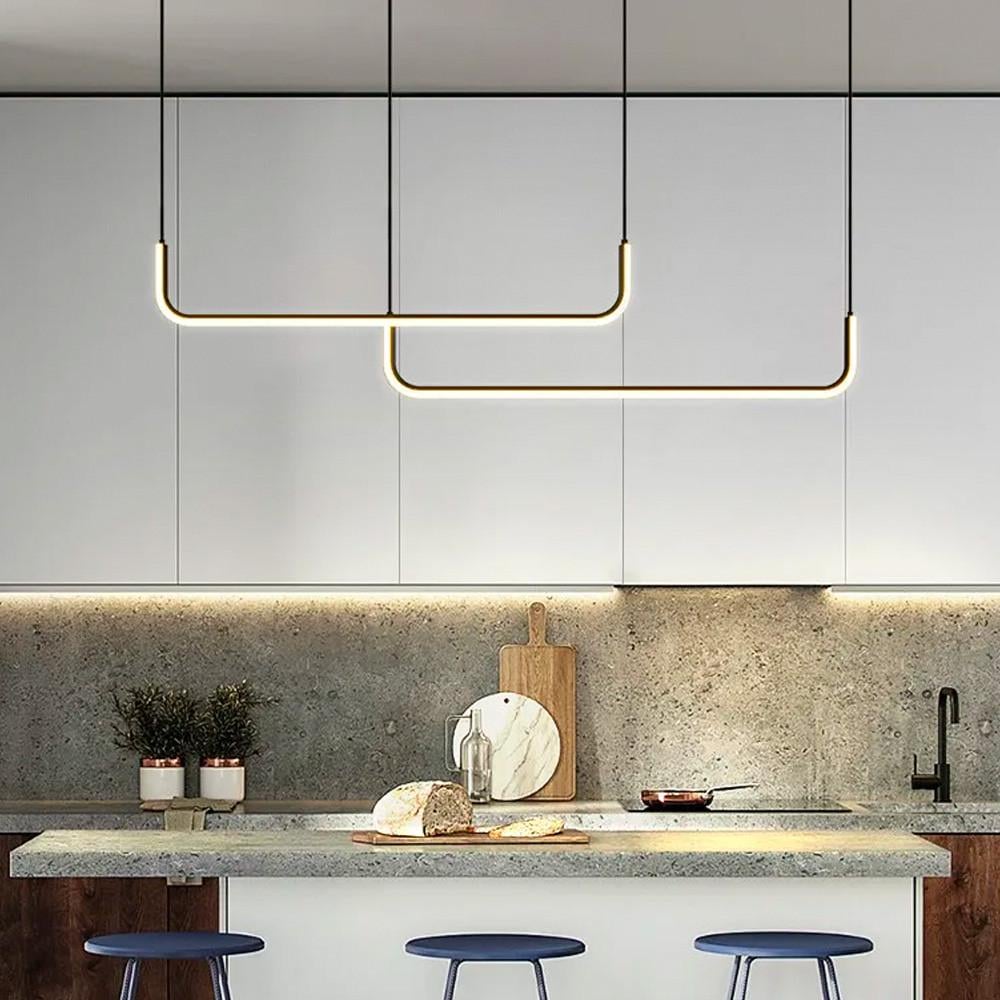 Люстра лінійна LED з 2-а лініями 110 см 2 по 75 см Чорний (H 28L-2-1200 BK) - фото 6