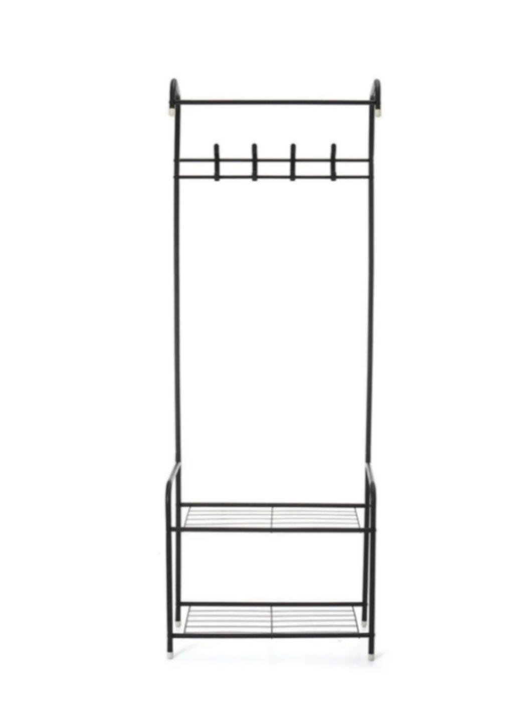 Стойка-вешалка металлическая Good Idea для одежды с полкой для обуви Черный (K31488)