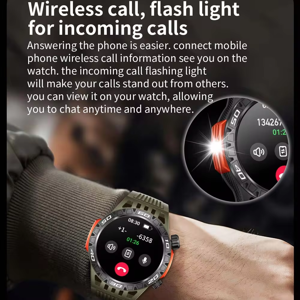 Смарт-годинник чоловічий водонепроникний з компасом і ліхтариком IP67 Чорний (2328603567) - фото 3 Смарт-годинник чоловічий водонепроникний з компасом і ліхтариком IP67 Чорний (2328603567) - фото 3