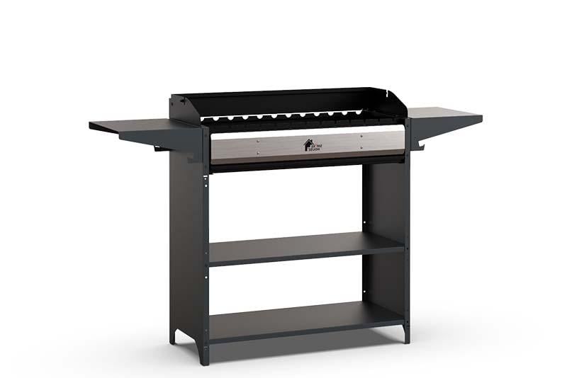 Мангал з вітрозахисту та гратами гриль Smoke House High Tech 900 1580х400х900 мм на 14 шампурів (27860580)