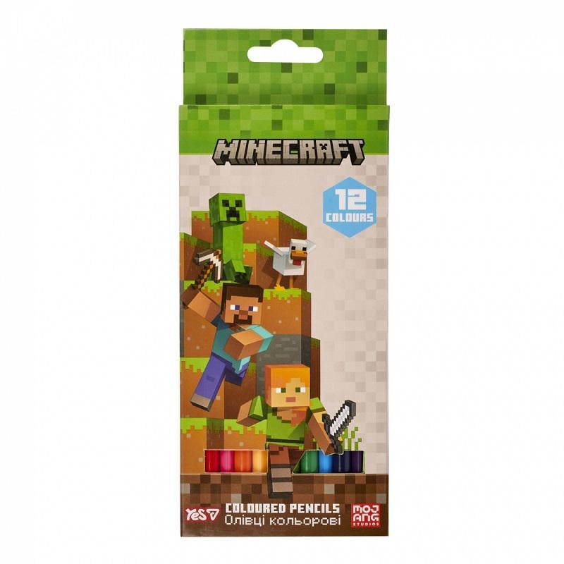 Карандаши цветные YES Minecraft 12 цветов трехгранные (290760) Карандаши цветные YES Minecraft 12 цветов трехгранные (290760)