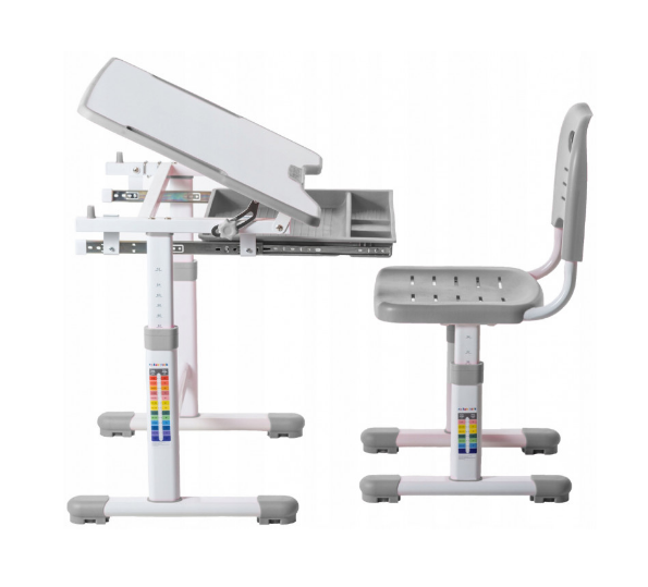 Набір шкільна парта і стілець з регулюванням висоти Fundesk Sole Grey Сірий