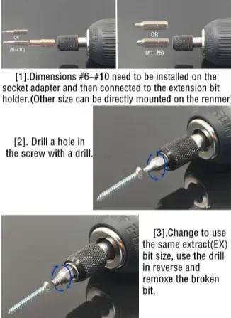 Набір біт екстракторів для вилучення пошкоджених болтів/шурупів 33 шт. (4000336607290) - фото 4 Набір біт екстракторів для вилучення пошкоджених болтів/шурупів 33 шт. (4000336607290) - фото 4