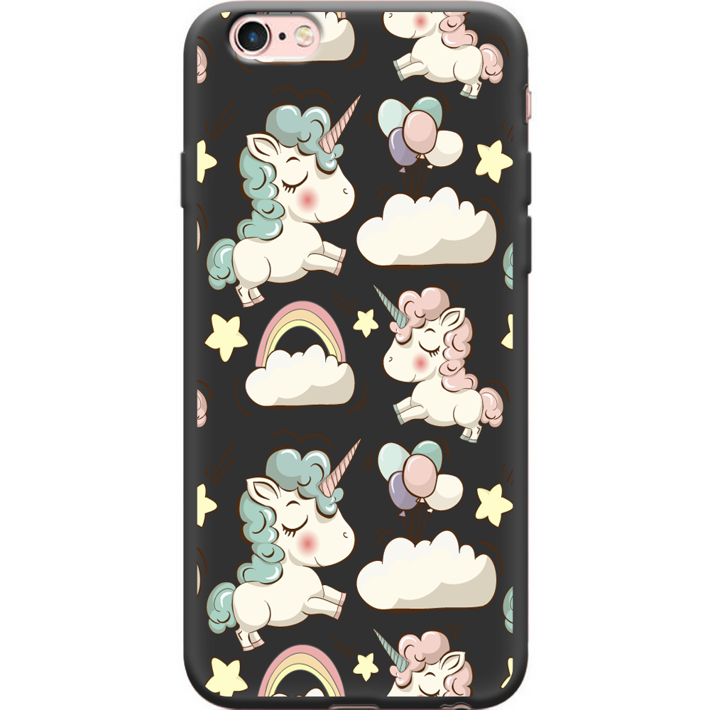 Чехол Boxface iPhone 6 Unicorns Черный силикон (24523-cc2-38148)