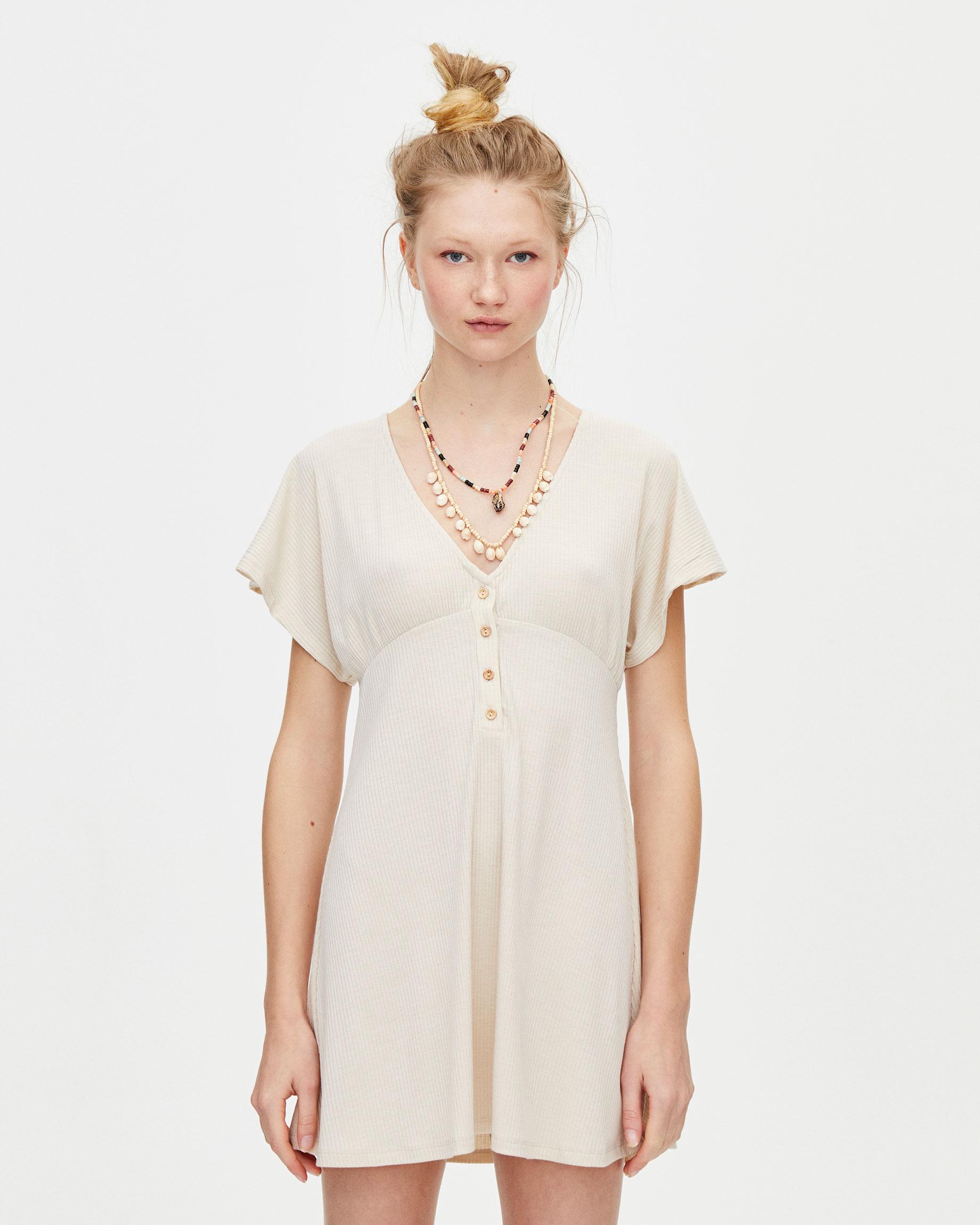 Платье Pull&Bear S Бежевый (5390382b26)