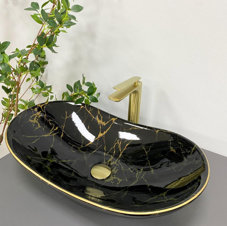 Умывальник накладной VBI TURIN Marble Black Glossy (2808389673)
