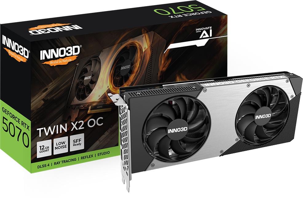 Видеокарта Inno3D GEFORCE RTX 5070 12 Гб OC GDDR7 192bit 28000 МГц Blackwell (N50702-12D7X-195064N) - фото 3