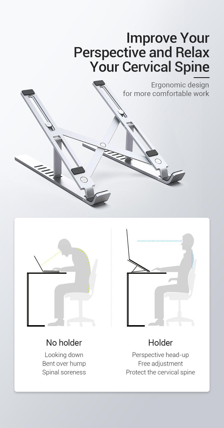 Підставка Vention для ноутбуку металева складана Сірий (KDLI0) - фото 3 Підставка Vention для ноутбуку металева складана Сірий (KDLI0) - фото 3