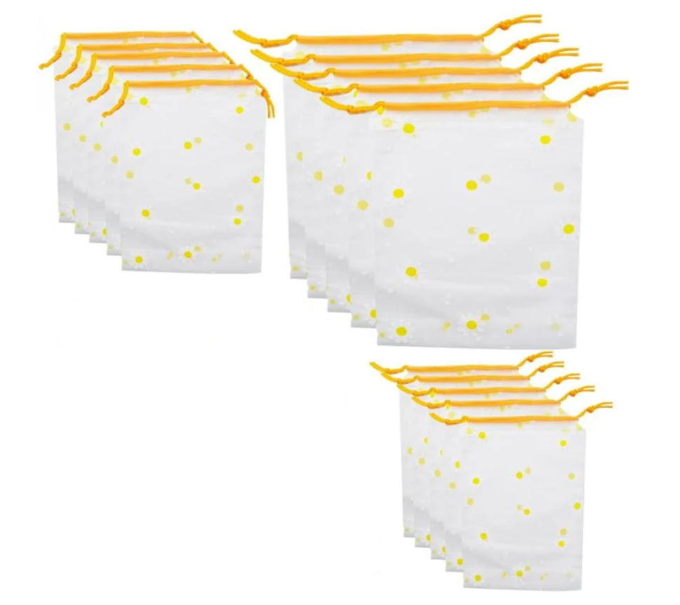 Набор пакетов для вещей водонепромокаемых с завязками 15 шт.