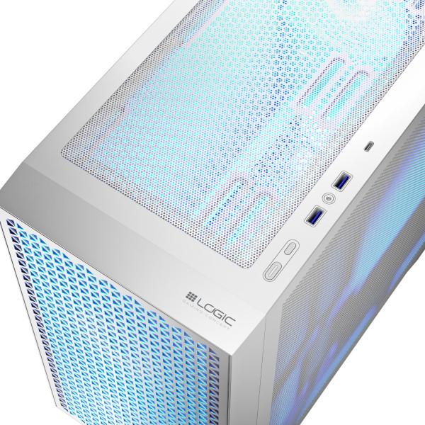 Корпус для компьютера LogicConcept DART PRO Mini-Tower mATX Mesh 3x120 мм ARGB White (AM-DART-PRO-ARGB-20) - фото 4