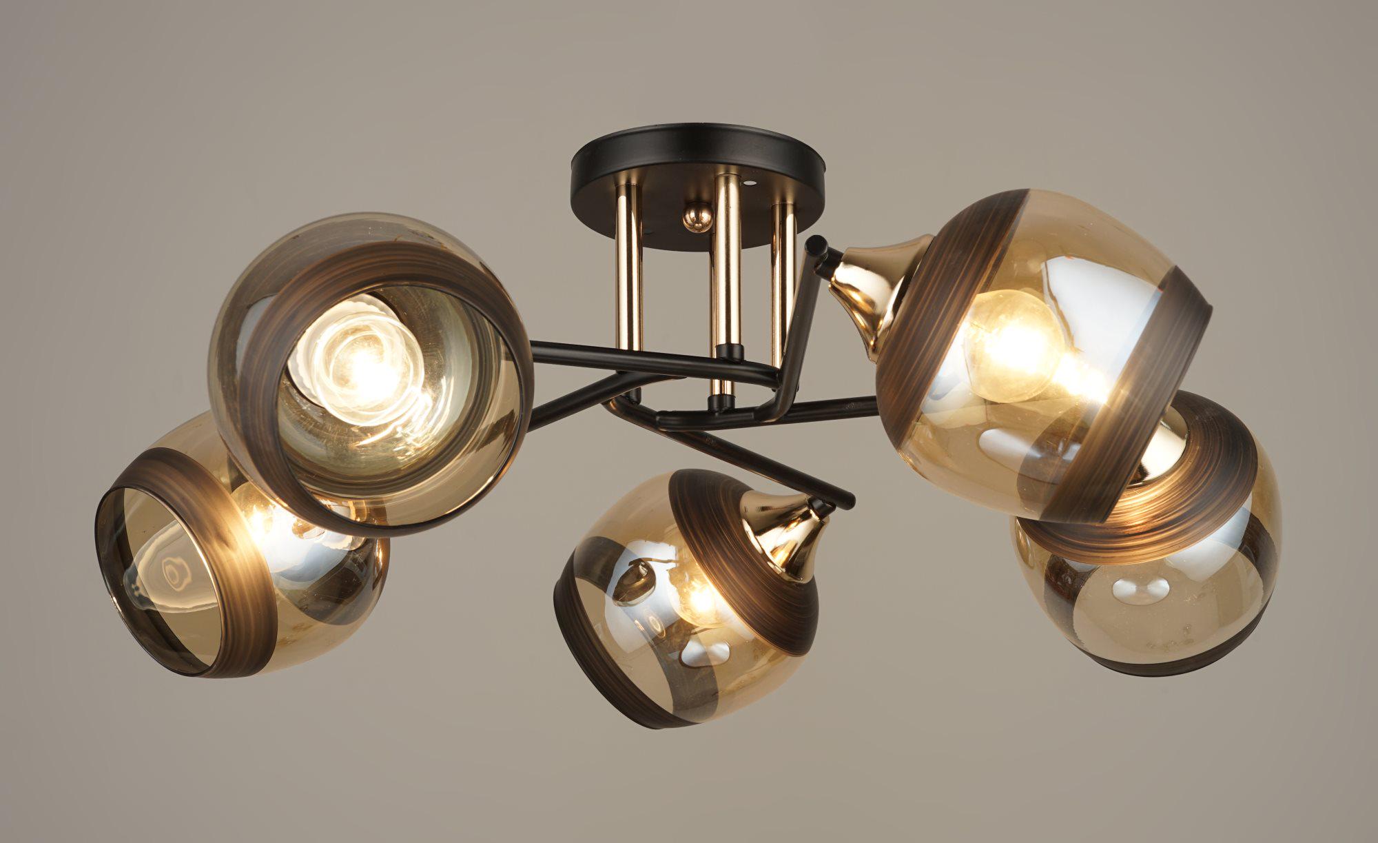 Потолочная люстра Sirius B A3615/5 BK+FGD (000040596)