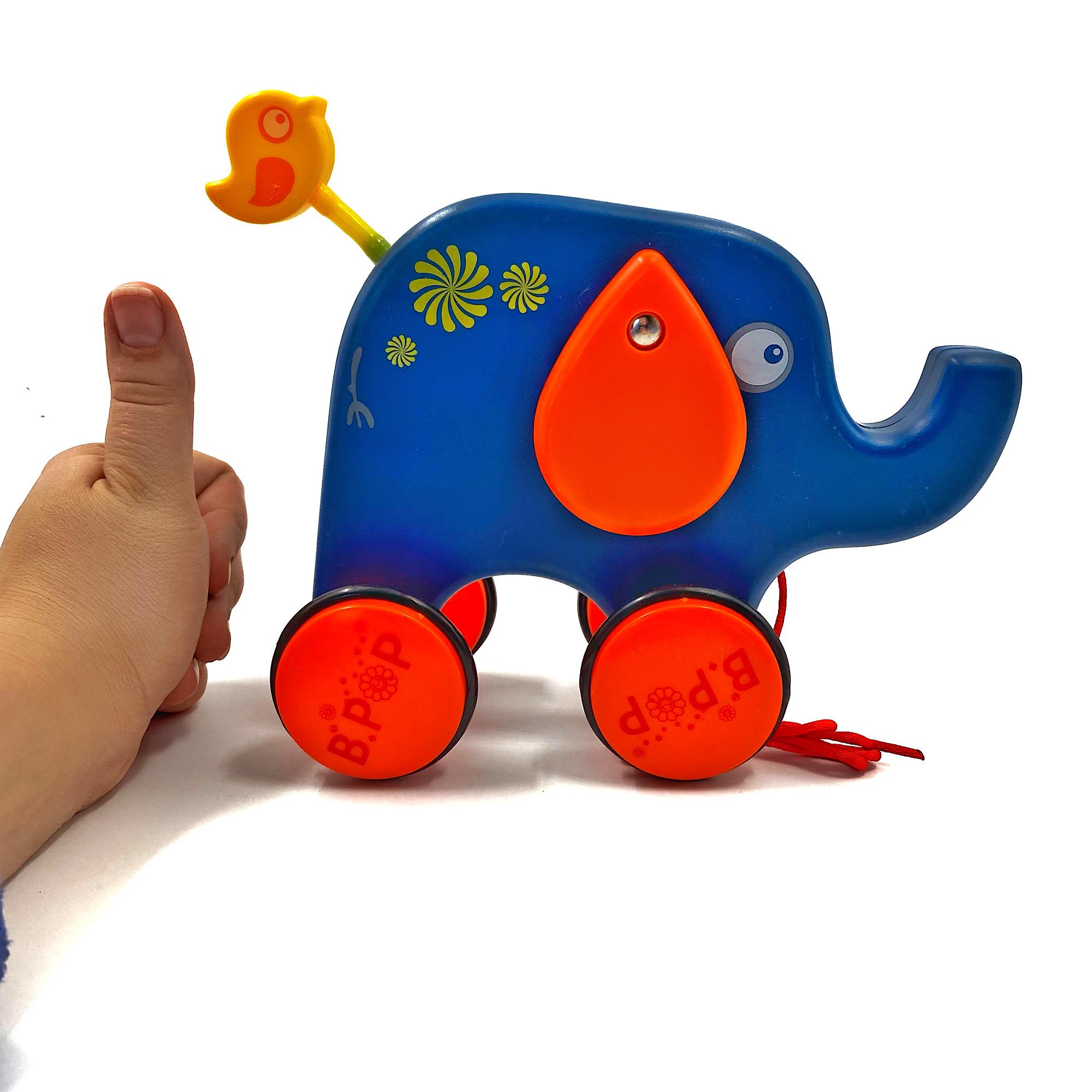 Каталка на шнурке Jia Yue Toys Слоник 21 см Разноцветный (113366c) - фото 10