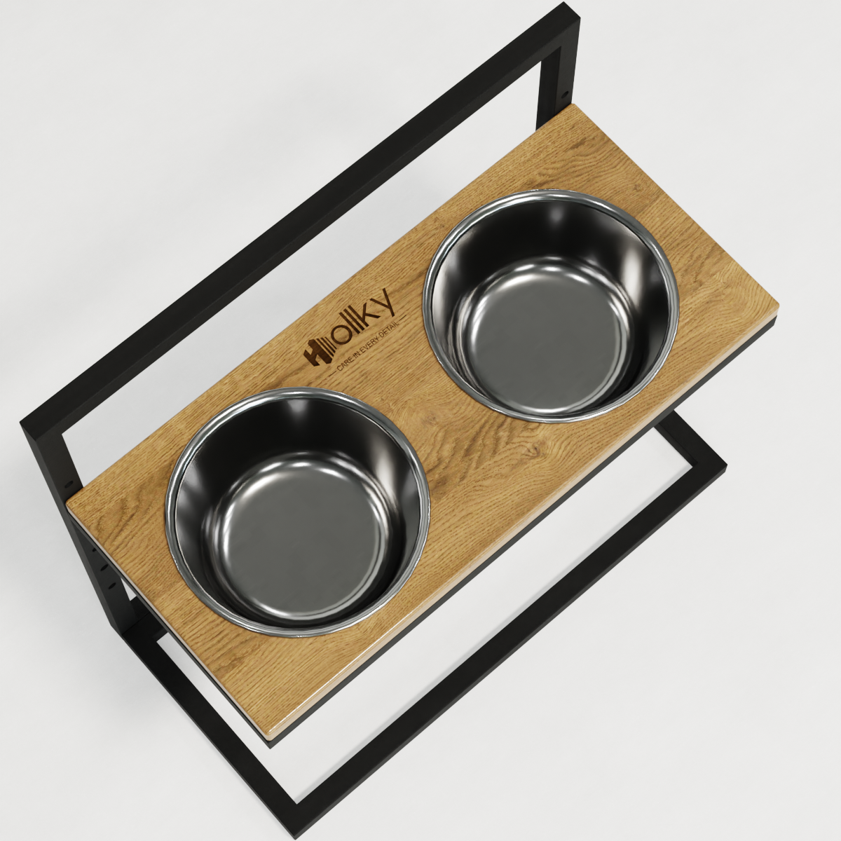 Миски на регулируемой подставке для больших собак Hollky Flex L 2х1,8 л (FL-502850-BLNH) - фото 4