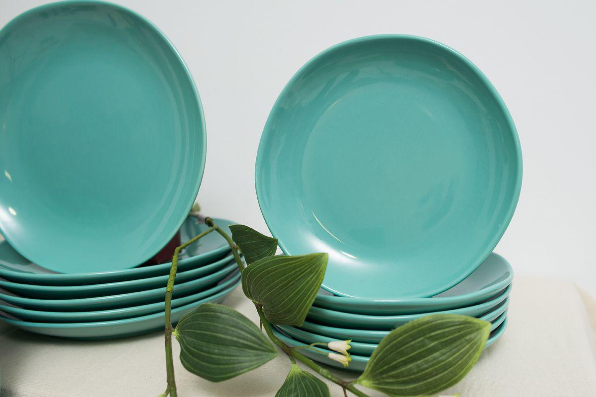 Тарілка десертна Comtesse Milano Ritmo керамічна 21 см Бірюзовий (42931-1) - фото 3