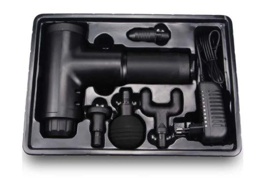 Масажер ручний для м'язів та суглобів Fascial GUN KH-320 з 4 насадками (7419)