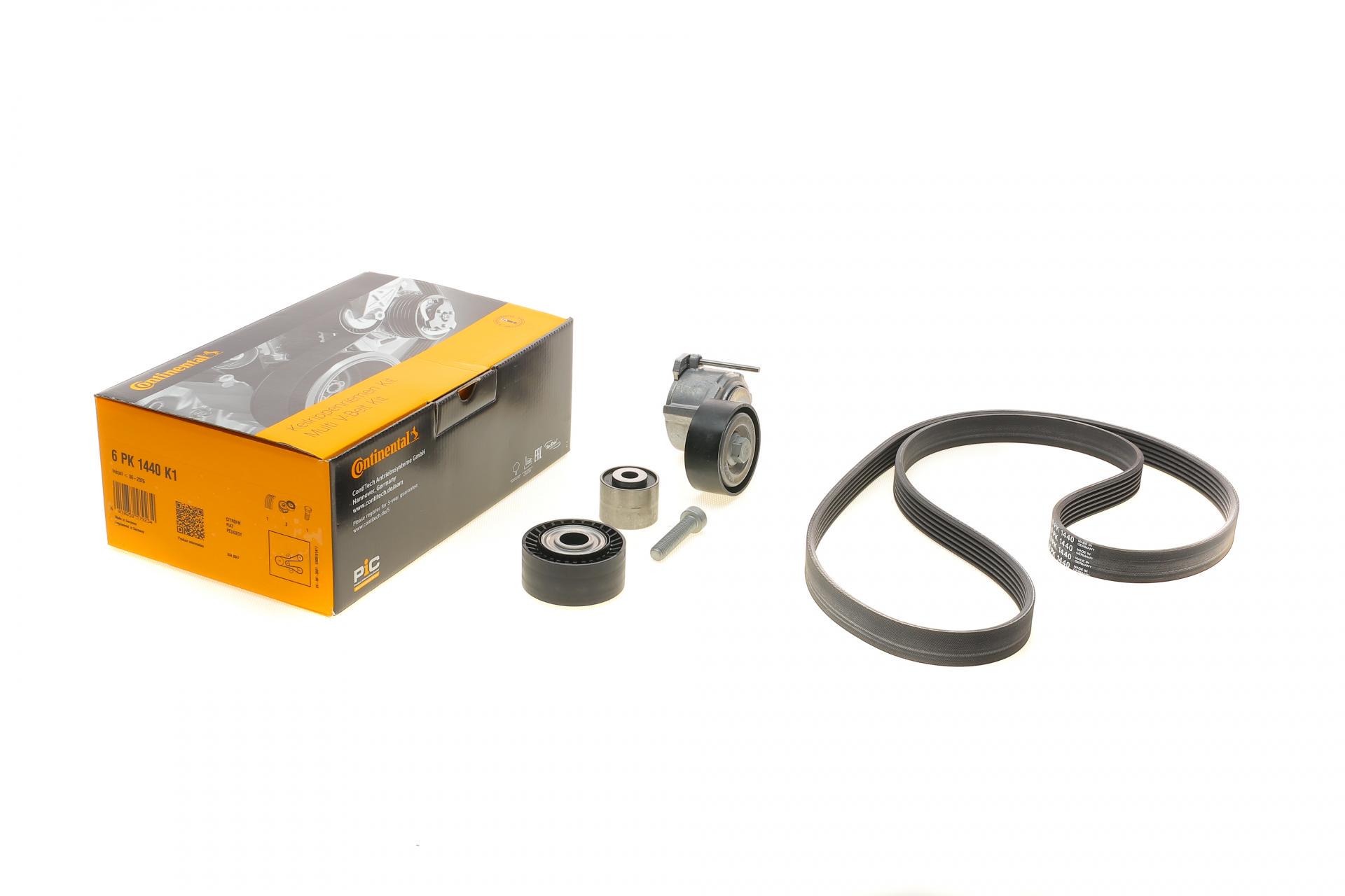 Комплект ременя генератора Continental Citroen Berlingo/Jumpy/Fiat Scudo/Peugeot Partner/306/Expert 1.9D 98-15 (6PK1440K1)