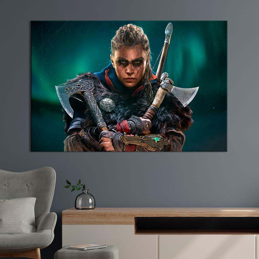 Настенний декор Эйвор Варинсдоттер игра Assassin’s Creed Valhalla 120x80 см (A203-1)