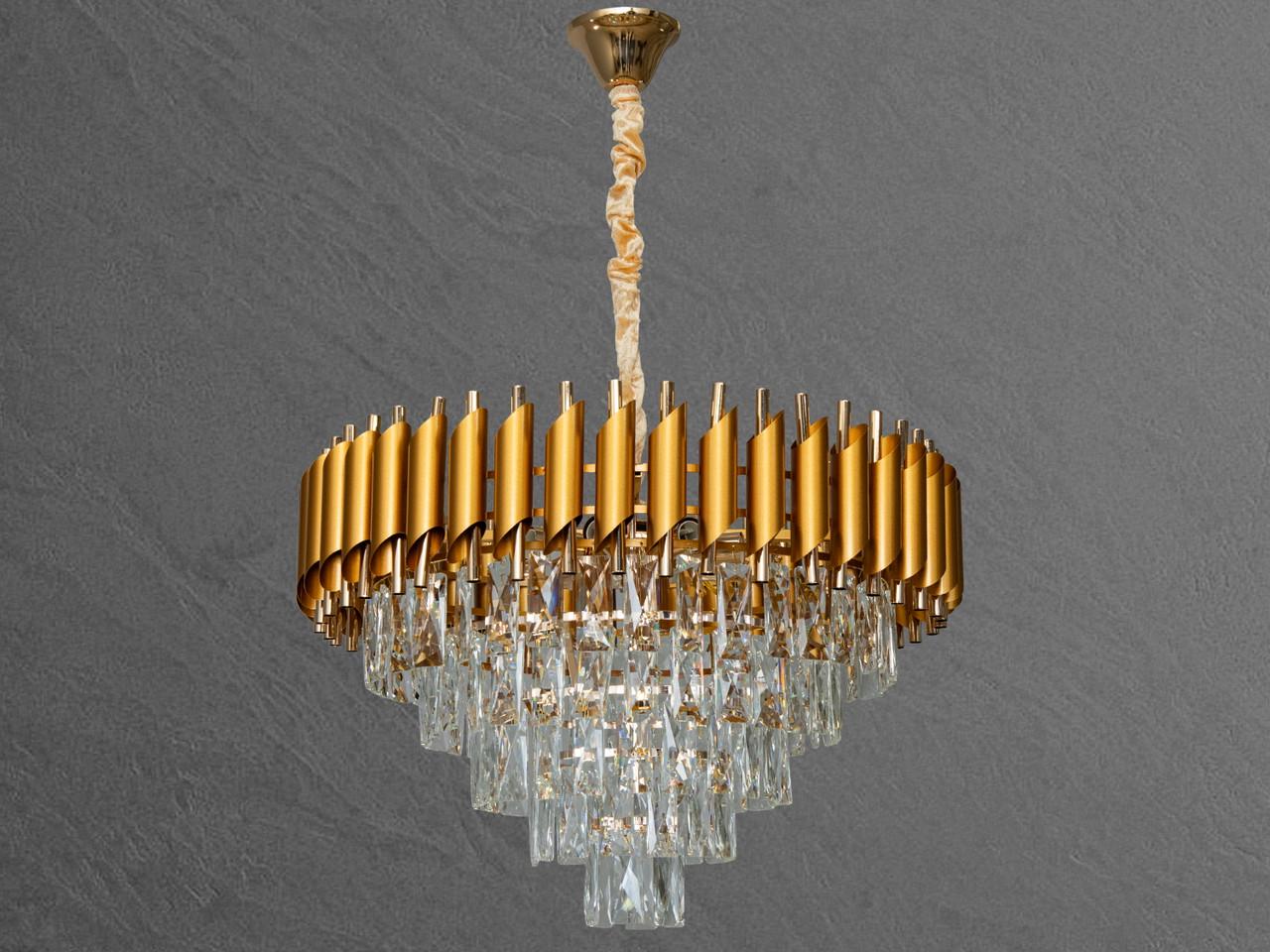 Люстра хрустальная в столовую 9001-600G+G-LS на 11 ламп Золотой (2459306472)