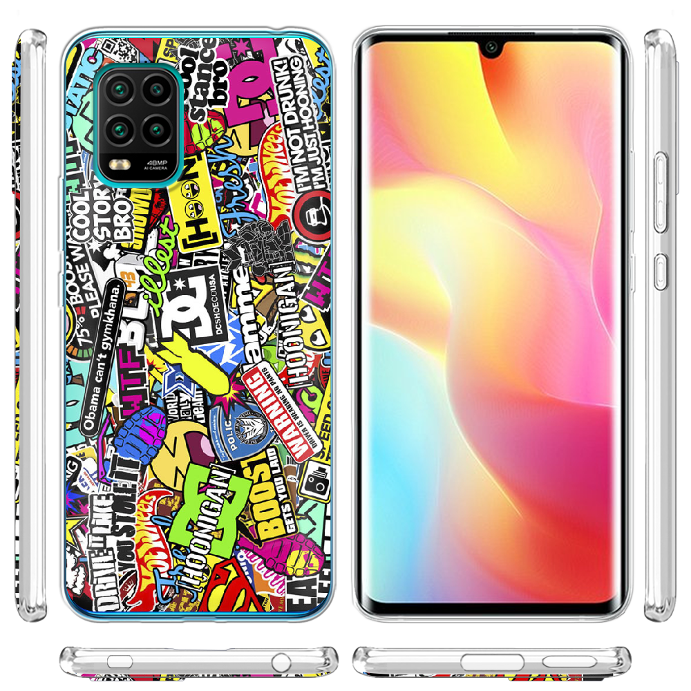 Чехол с рисунком Boxface Xiaomi Mi 10 Lite Multicolored Inscriptions Прозрачный силикон (39438-up880-39438) - фото 3 Чехол с рисунком Boxface Xiaomi Mi 10 Lite Multicolored Inscriptions Прозрачный силикон (39438-up880-39438) - фото 3