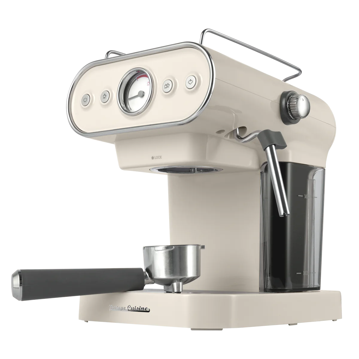 Кавомашина ріжкова Vintage Cuisine 15 бар із насадкою для спінювання 1,2 л Кремовий - фото 3 Кавомашина ріжкова Vintage Cuisine 15 бар із насадкою для спінювання 1,2 л Кремовий - фото 3