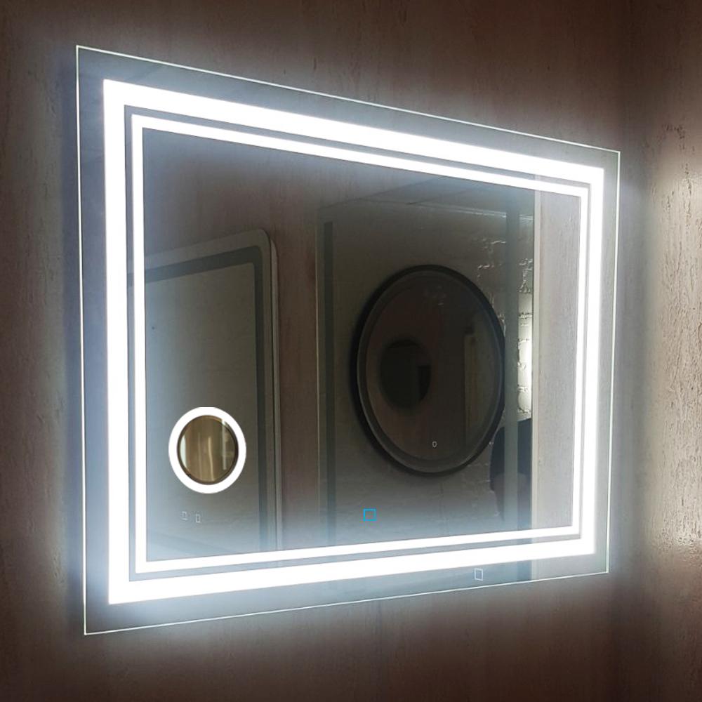 Зеркало в ванну с подсветкой LED Mirror Изра с подогревом и линзой 80х80 см