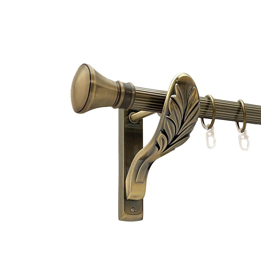 Карниз Orvit Люксор металевий однорядний ретро рифлена труба кільце металеве 25 мм 200 см Антик (00-00016619)