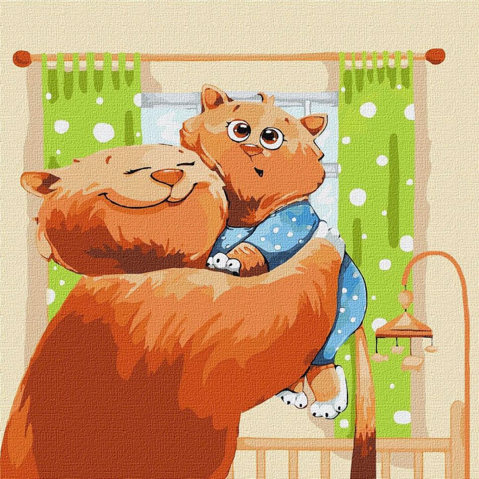 Картина по номерам Идейка "Мамины объятия" 40х40 см (KHO2364)