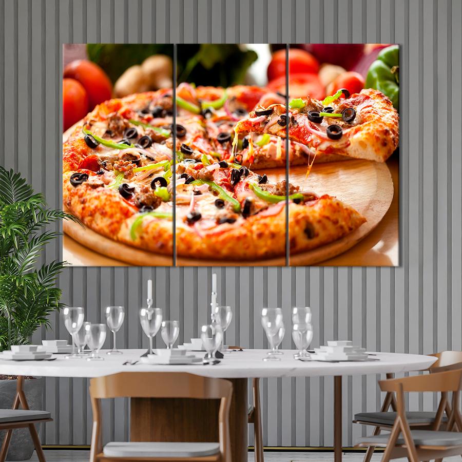 Настенний декор Итальянская пицца с мясом и маслинами 156x100 см (A420-3)