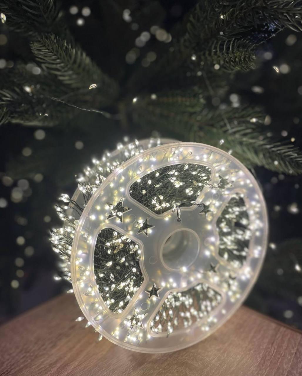 Гірлянда Мішура 50 м 1500 LED Білий теплий/Зелений дріт (347576) - фото 3 Гірлянда Мішура 50 м 1500 LED Білий теплий/Зелений дріт (347576) - фото 3