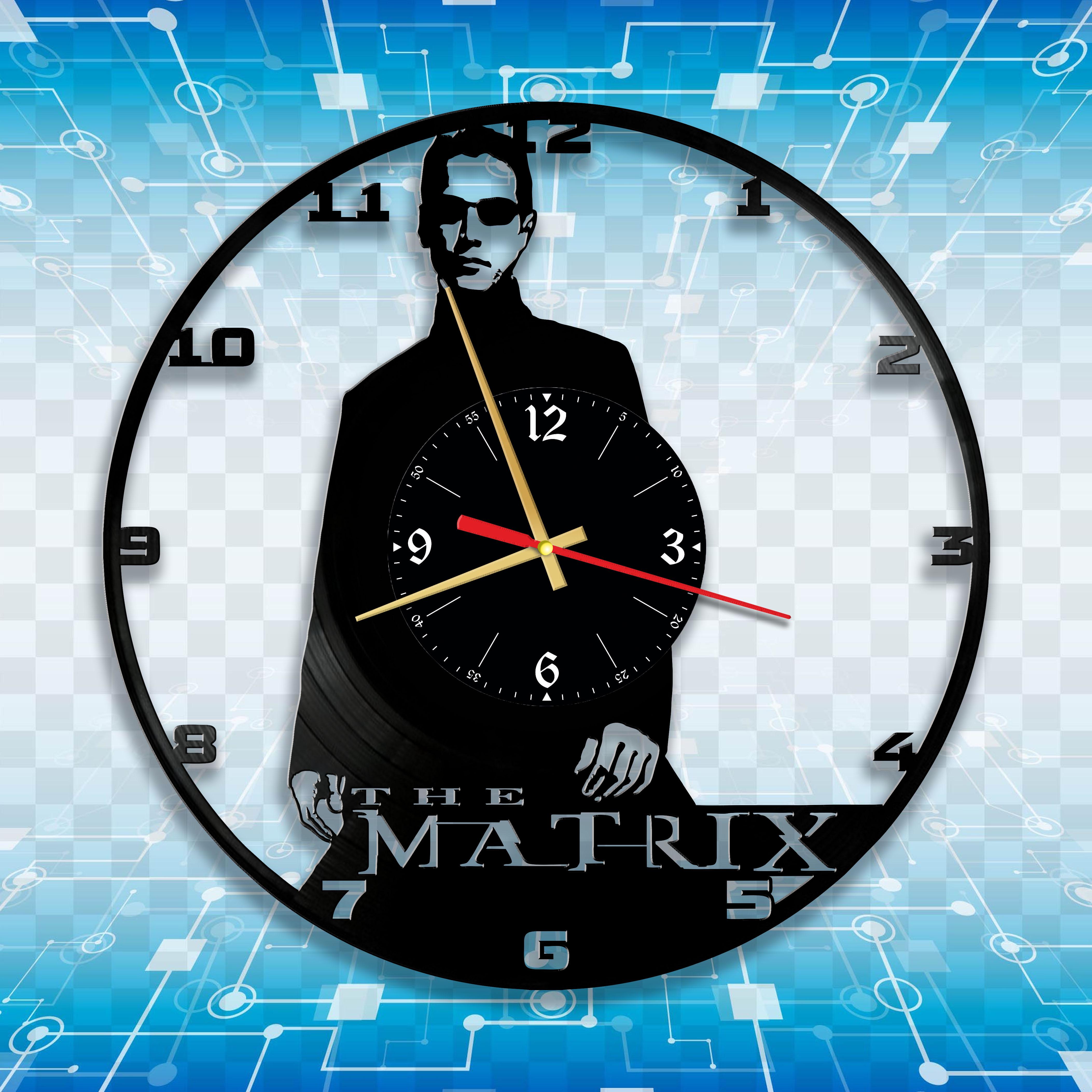 Часы настенные Матрица из виниловой пластинки (3427)