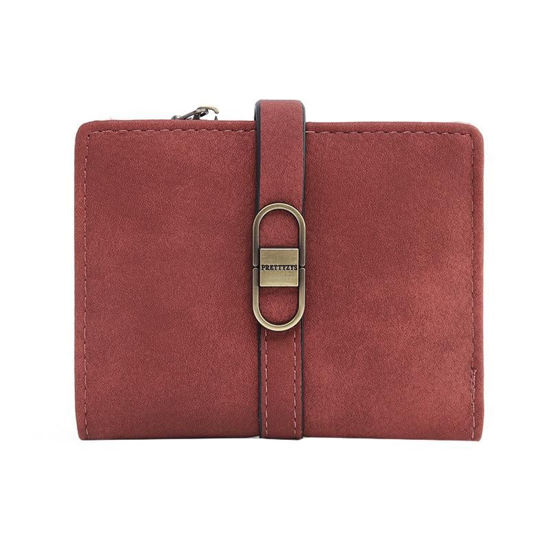 Гаманець жіночий Prettyzys клатч з пряжкою складаний Burgundy